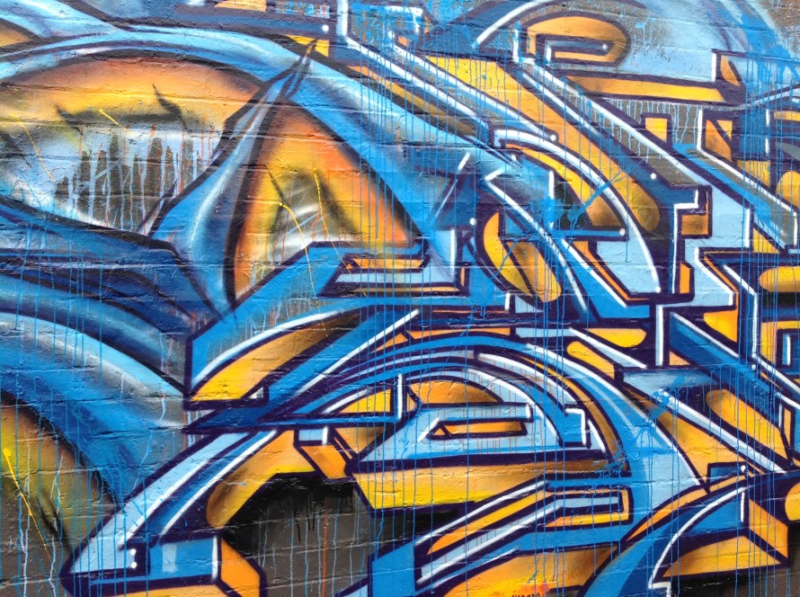 blue street art in australia